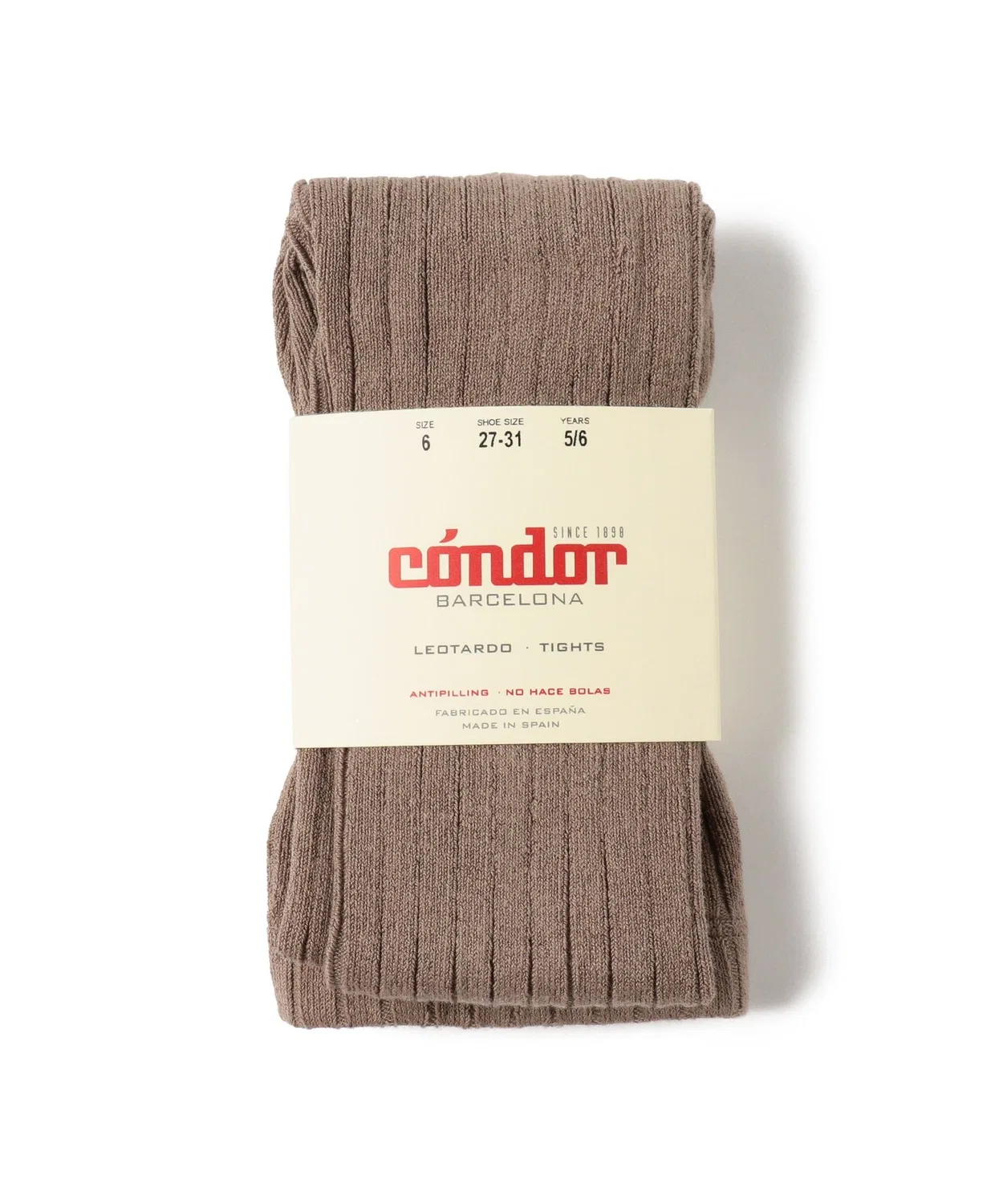 Детские колготки с ребристым узором, модель Condor Kodomo Beams, Light Brown