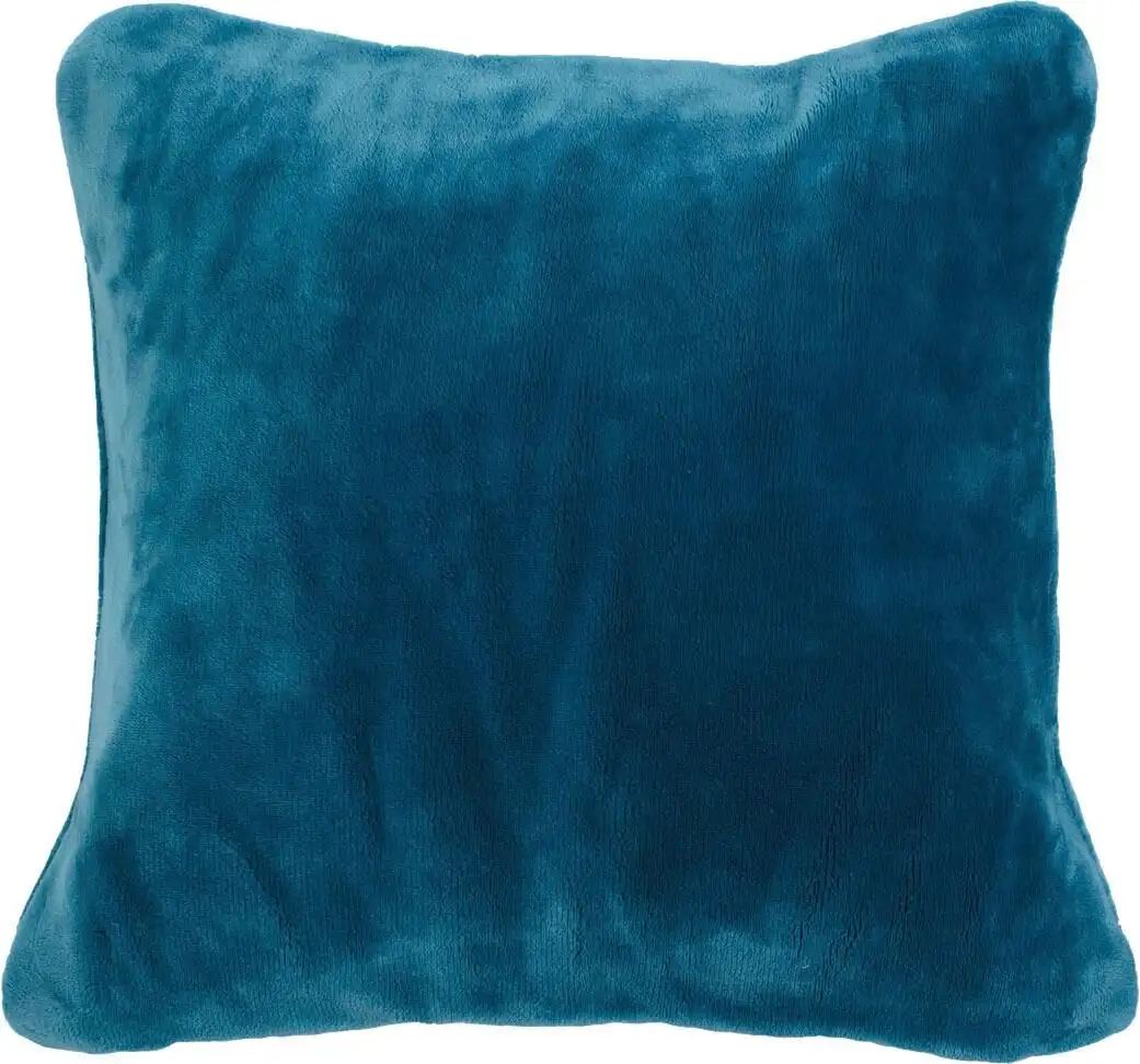 

Декоративная подушка Gözze "Premium Cashmere-Feeling Cushion", в тон одеялу Premium Cashmere-Feeling, чехол на подушку с наполнителем 50х50 см, цвет petrol + unifarben