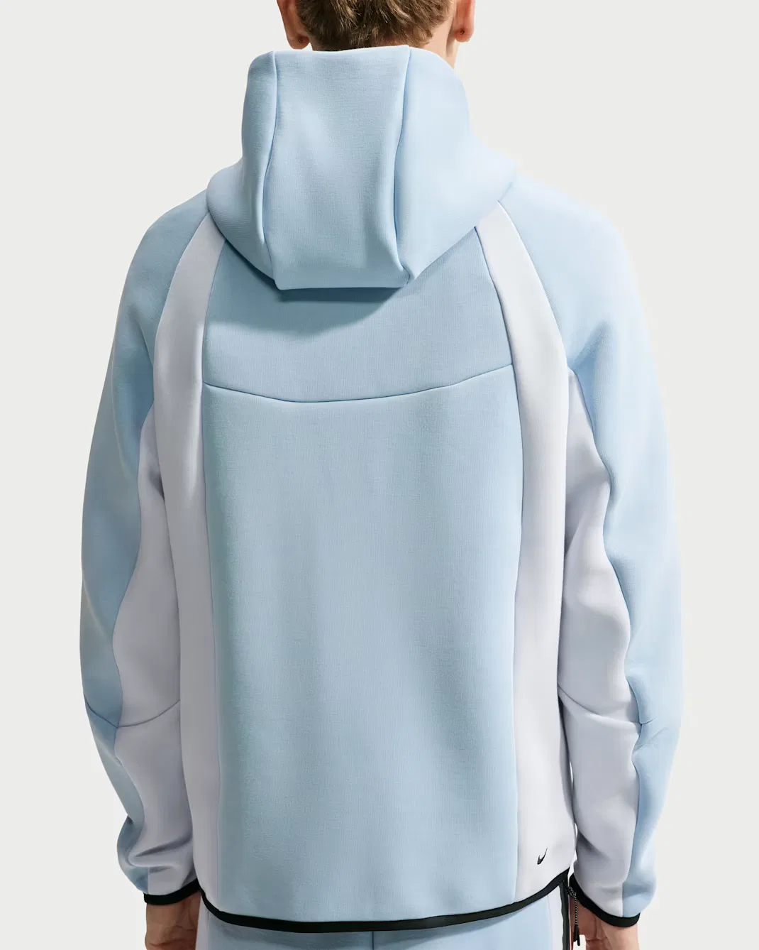 Мужская флисовая ветровка на молнии с цветовыми блоками Nike Tech, Light Armory Blue/Football Grey/Black — фото 2