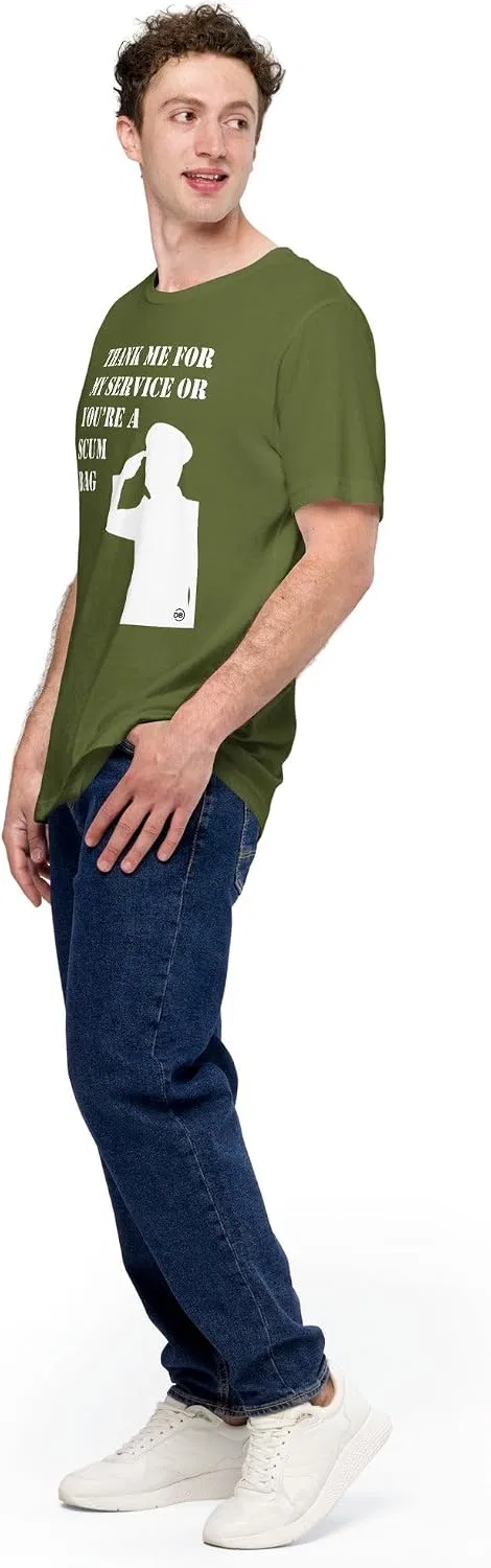 Женская футболка с принтом, Thank Me for My Service, чёрный меланж — фото 4