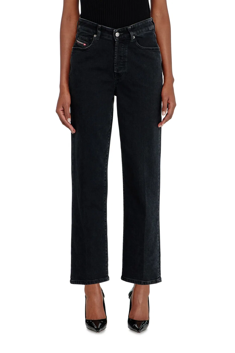 Женские джинсы с высокой посадкой Regular Jeans 1981 D-Went Diesel, черный