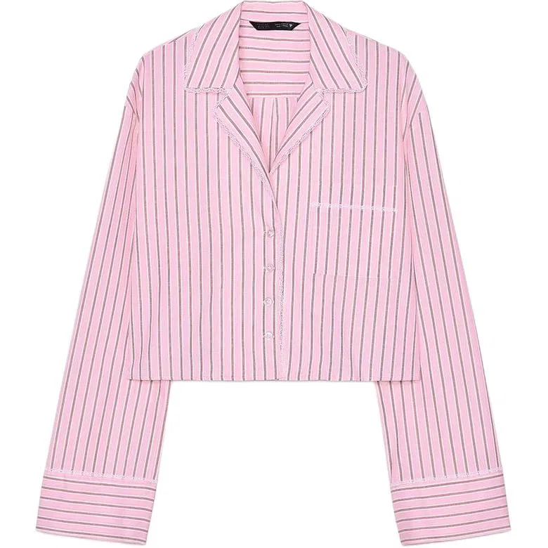 Женская рубашка с отложным воротником Pink Lapel ZARA, Pink