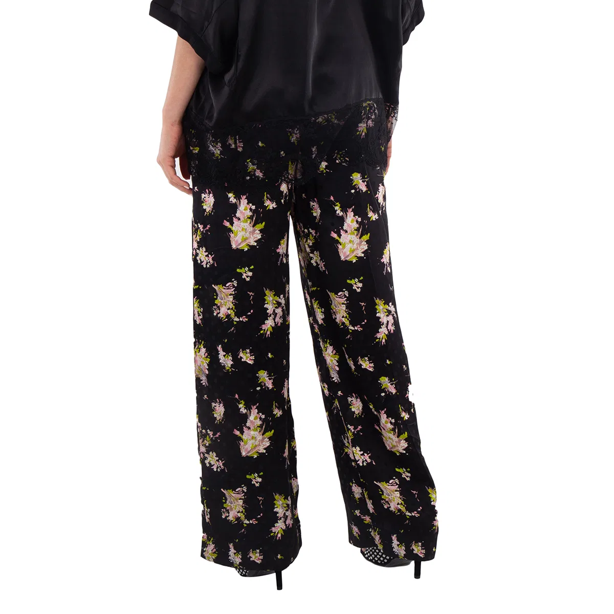 Брюки женские с цветочным принтом Ladies Jane Floral Print Trousers Burberry, Black Ip Pat — фото 3