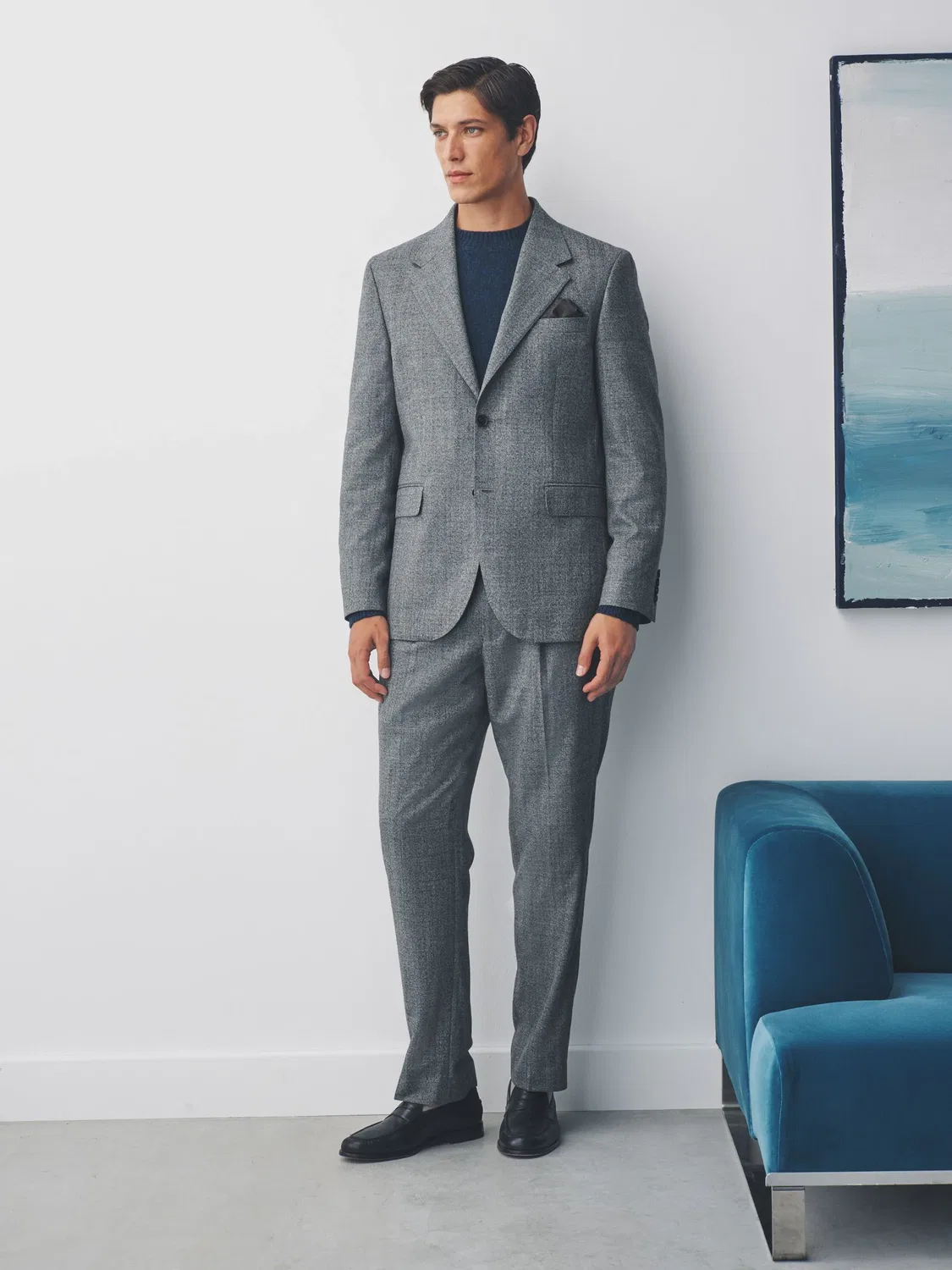 Пиджак Tailored Fit Wool Blend Next, серый — фото 2