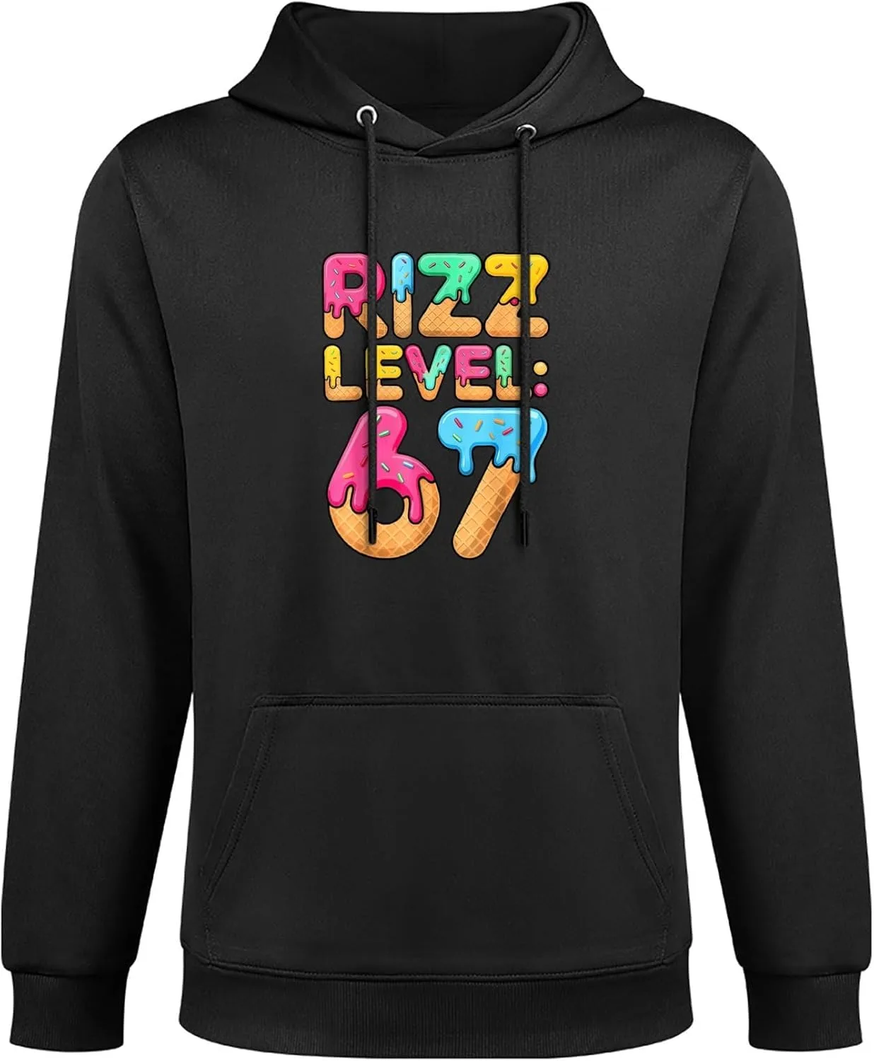 Толстовка с принтом "Rizz Level 67 Ice Cream Drip" — фото 3
