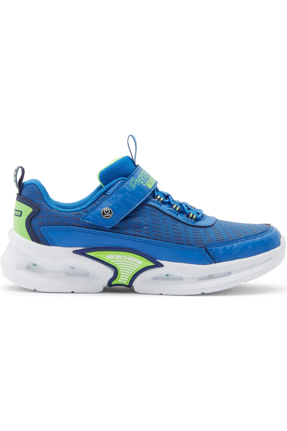 Кроссовки детские со светодиодной подсветкой и AirTag S-Lights Where's My Skechers SKECHERS, Blue Lime — фото 3
