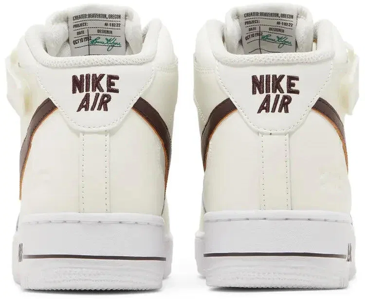 Детские кроссовки с высоким верхом Air Force 1 Mid '07 LV8 40th Nike, Sail Malachite — фото 4