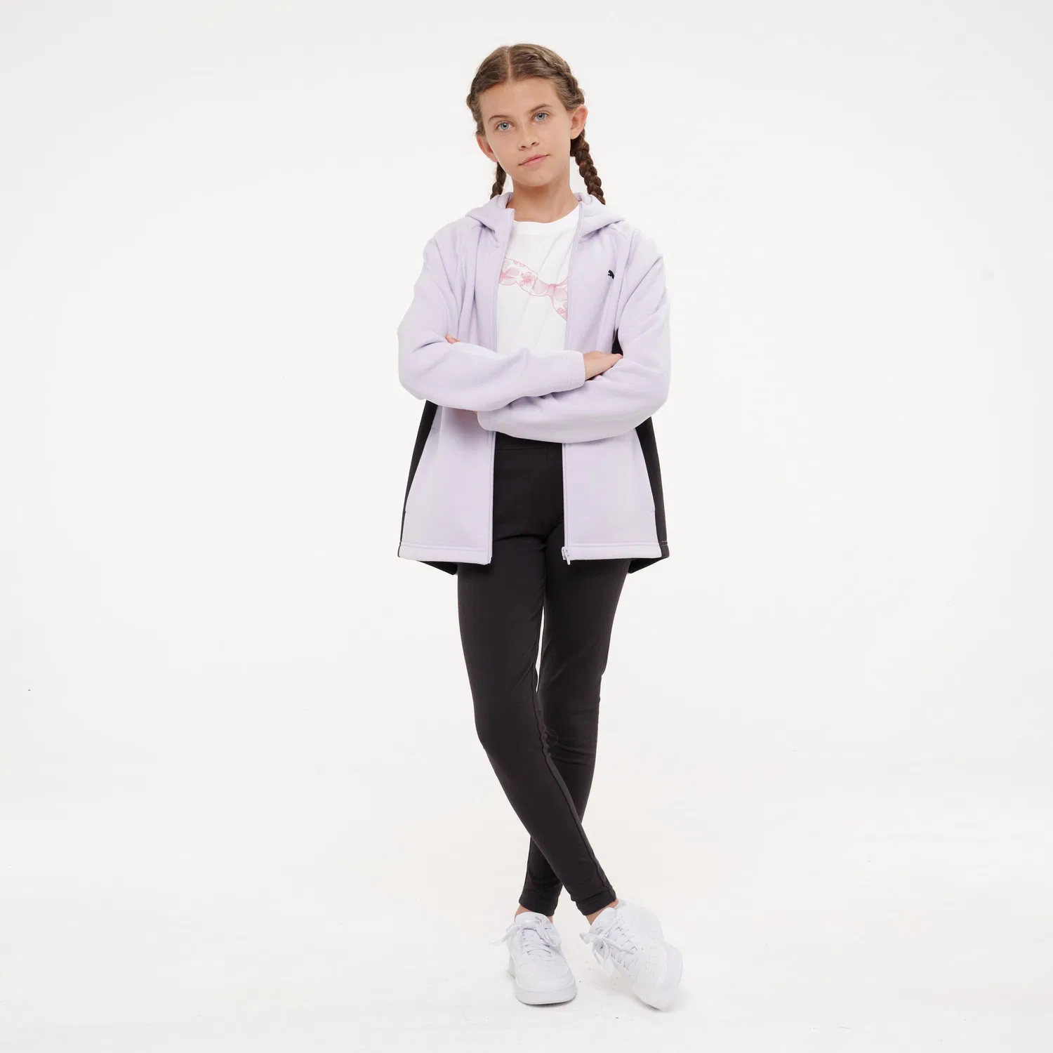 Детский спортивный костюм для девочек Puma, Malvenfarben Schwarz — фото 4