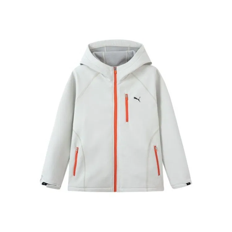 Детская куртка с капюшоном утепленная PUMA, Ivory White