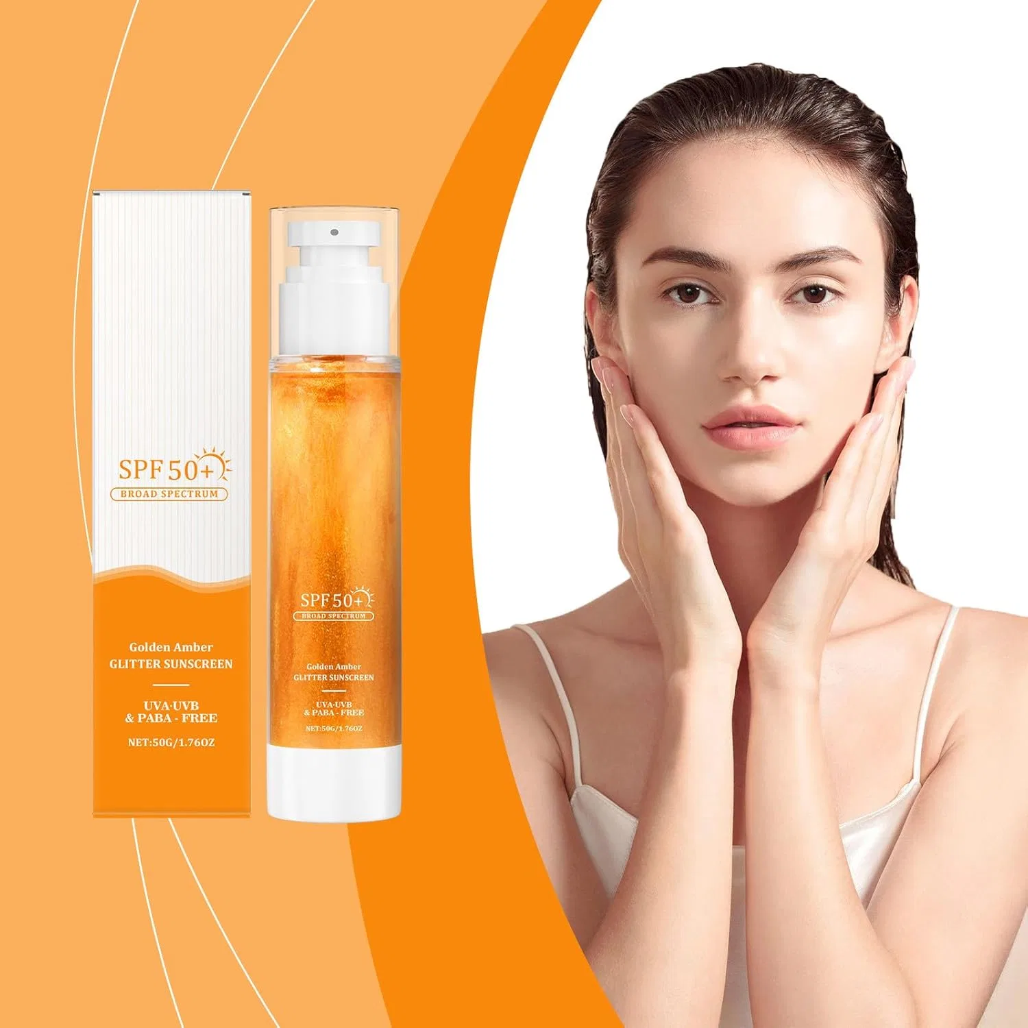 Generisch Спрей для тела с SPF Golden Amber Sun Shield Body Glow Sun Protection — фото 4