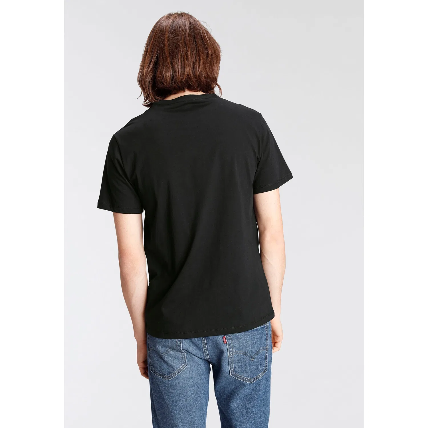 Мужская хлопковая футболка с логотипом Levi's, Black — фото 2