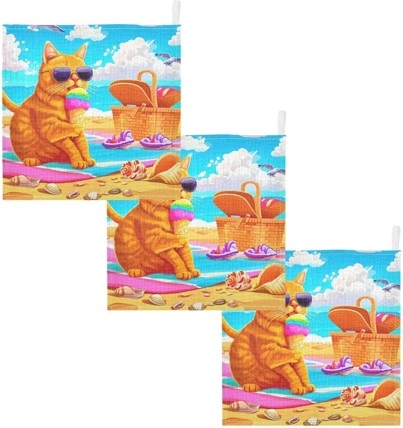 Детские мочалки с солнцезащитными очками, JUMBEAR, 5 штук, 30x30 см