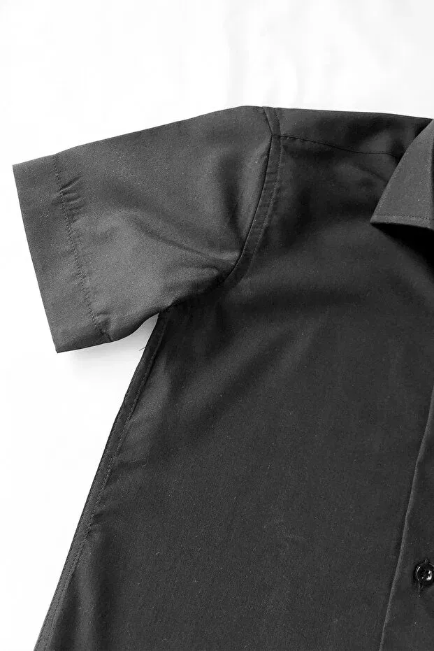 Детская рубашка для мальчиков с коротким рукавом Louis Kids, Black — фото 4