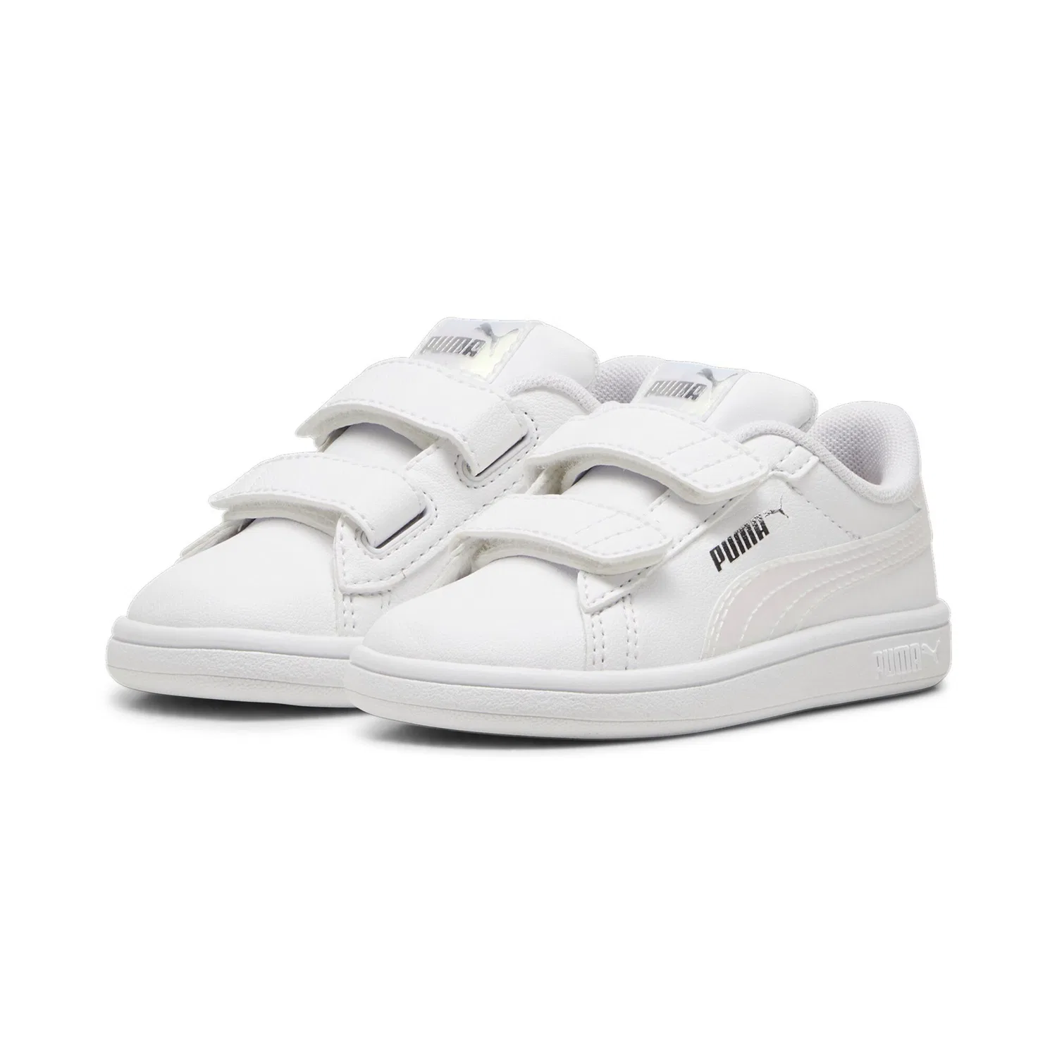 Детские кроссовки с голографическими деталями PUMA, White/Mauve Mist/Silver