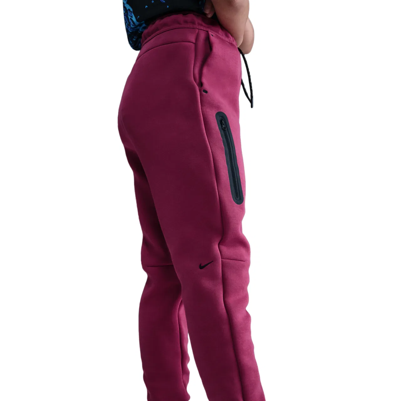 Джоггеры для девочек Tech Fleece Nike, цвет Black/Sweet Beet/Black — фото 2