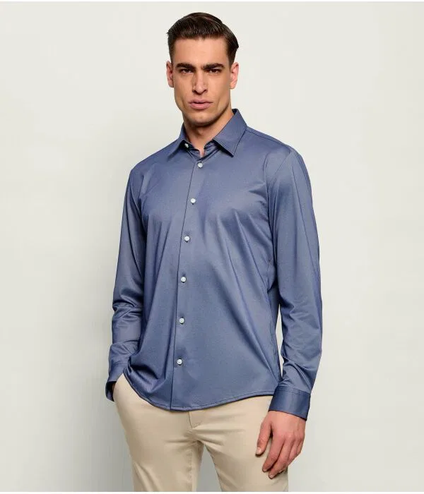 Мужская рубашка с длинным рукавом slim fit P-ROAN-K-F-261 BOSS, Blu Marino — фото 3