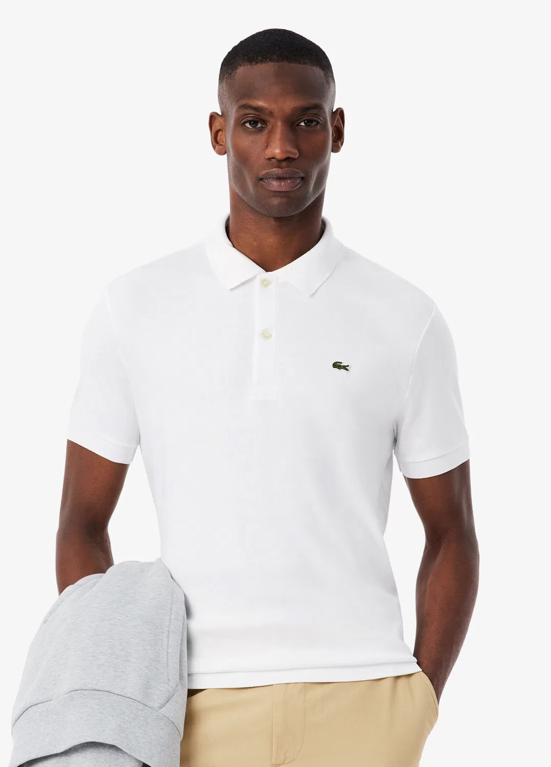 Поло Lacoste Regular Fit, белый — фото 2