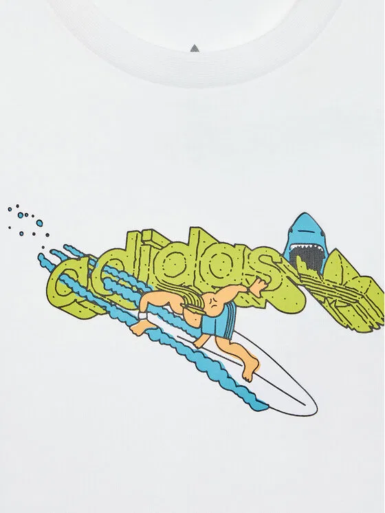 Футболка regular fit Graphic Stoked Beach Adidas, белый — фото 3