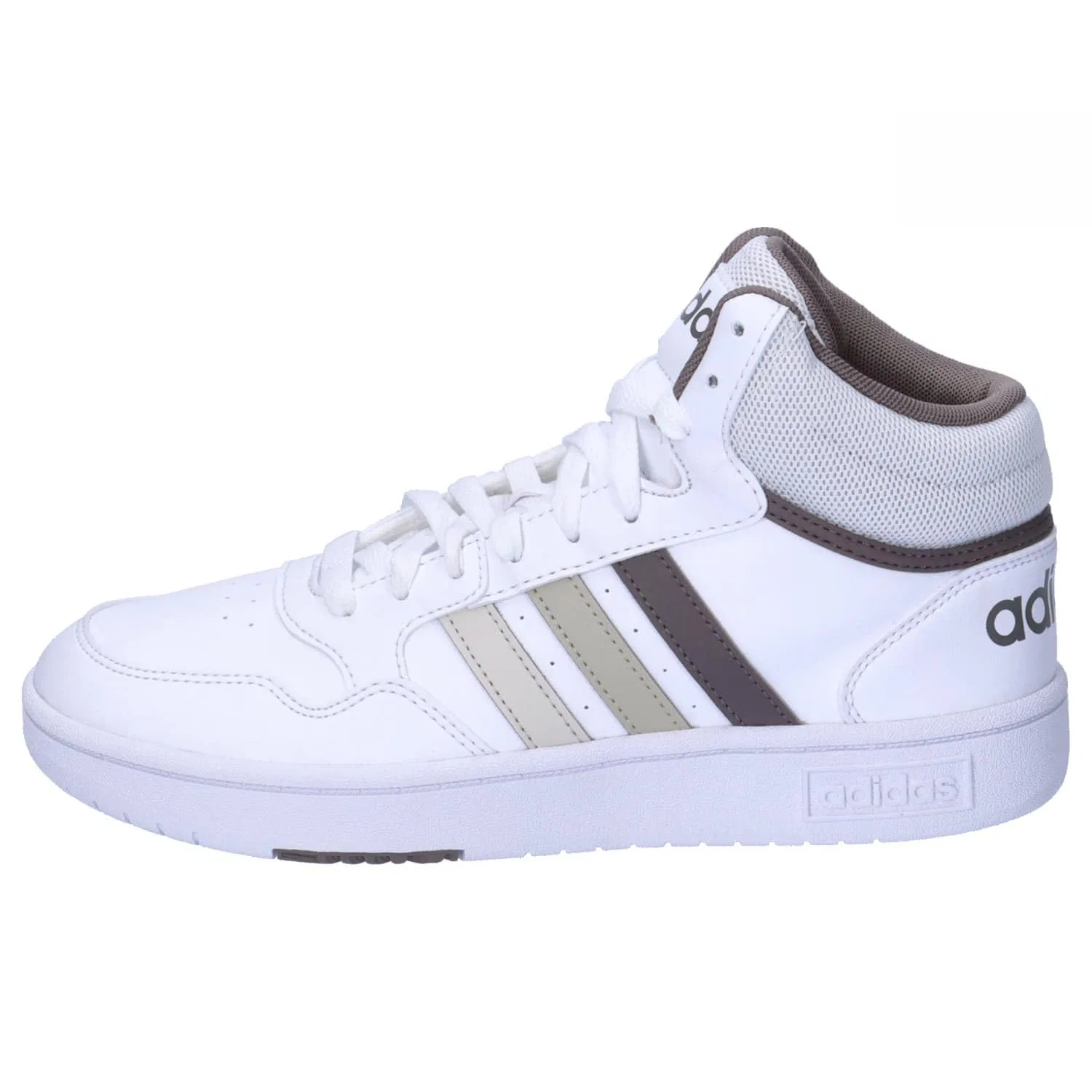 Детские кроссовки для мальчиков и девочек с полосками Hoops Mid Adidas, Cloud White Orbit Grey Putty Grey — фото 2