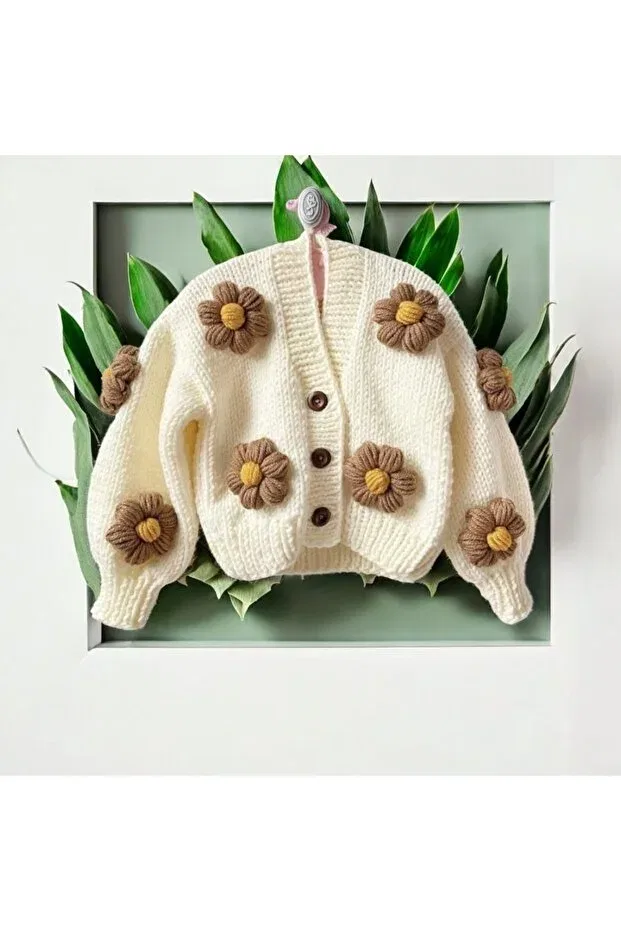 Детский кардиган с принтом Hand knitted baby jacket Tce The Charme Elegant, Nude Color