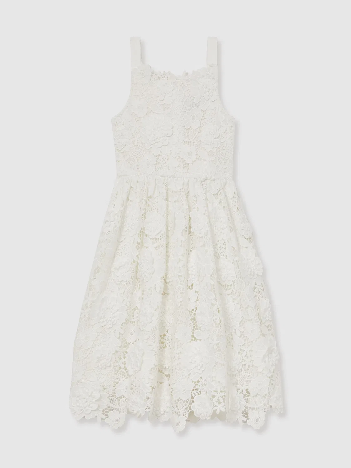 Платье миди Guipure-Lace Reiss, Ivory