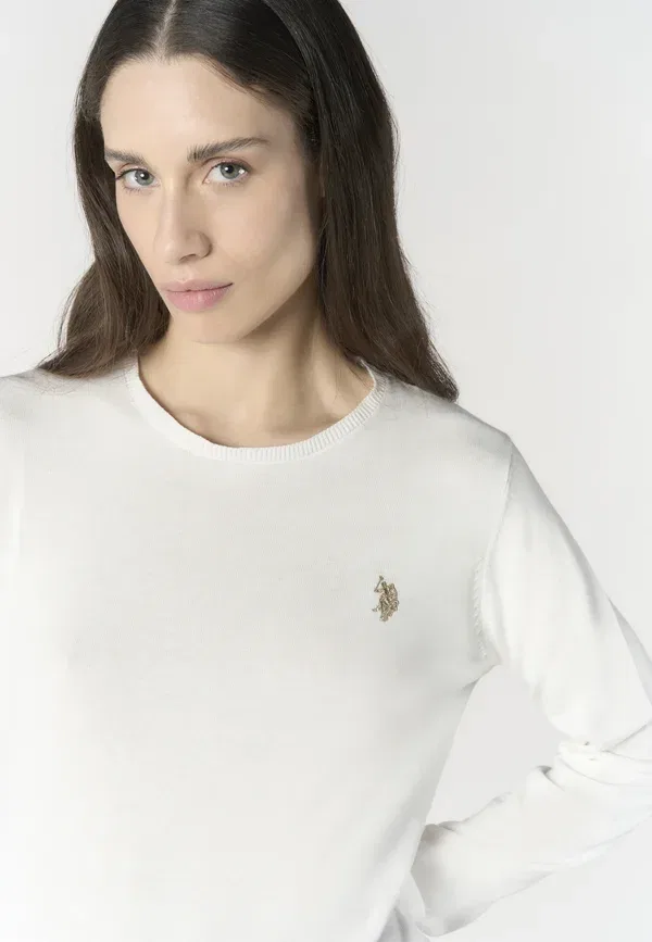 Джемпер хлопковый Jumper U.S. Polo Assn., Bianco, белый — фото 4