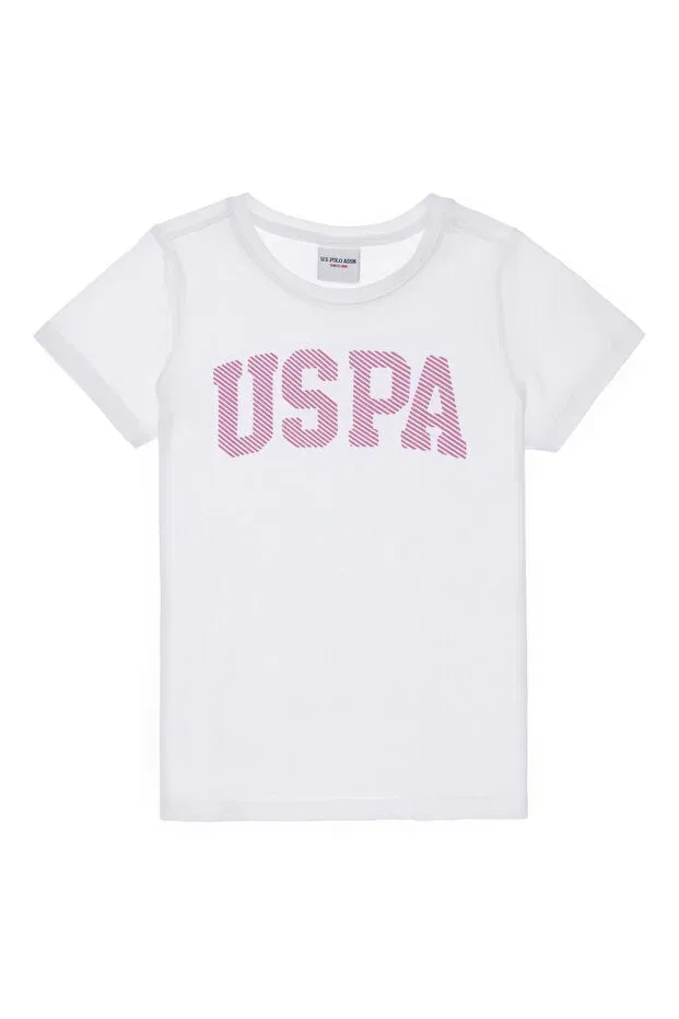Детская футболка для девочек с принтом U.S. Polo Assn., White
