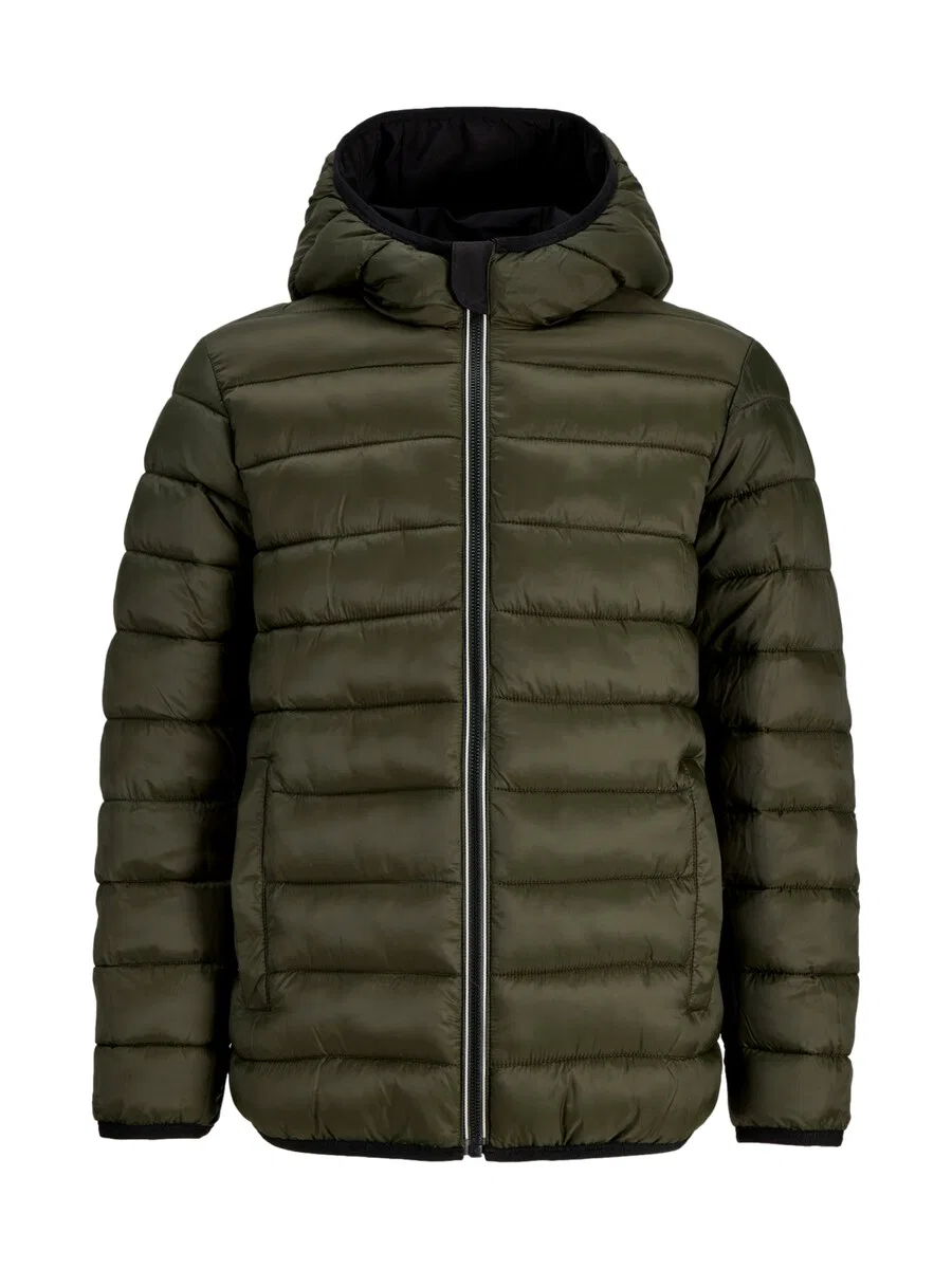 Детская межсезонная куртка Jack & Jones Junior 'JJBrooklyn' оливкового цвета — фото 3
