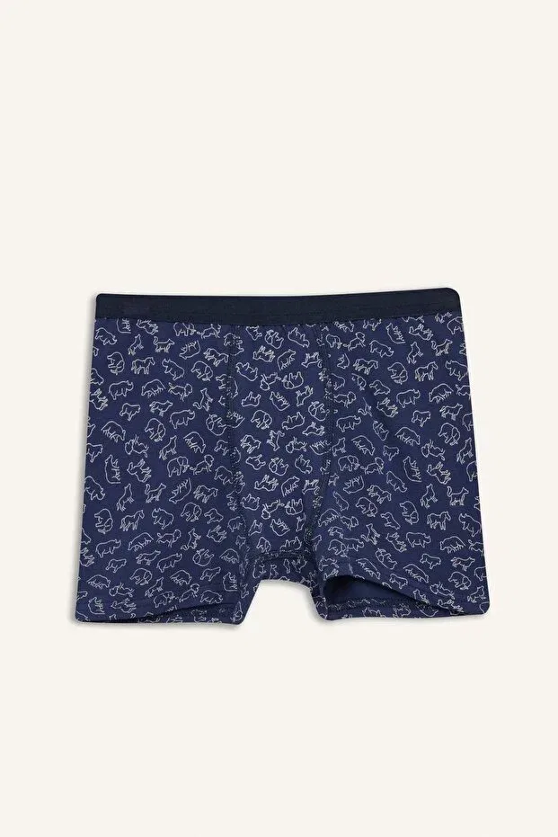 Детские шорты-боксеры для мальчиков с животным принтом Defacto, Navy Blue-Nv135 — фото 2