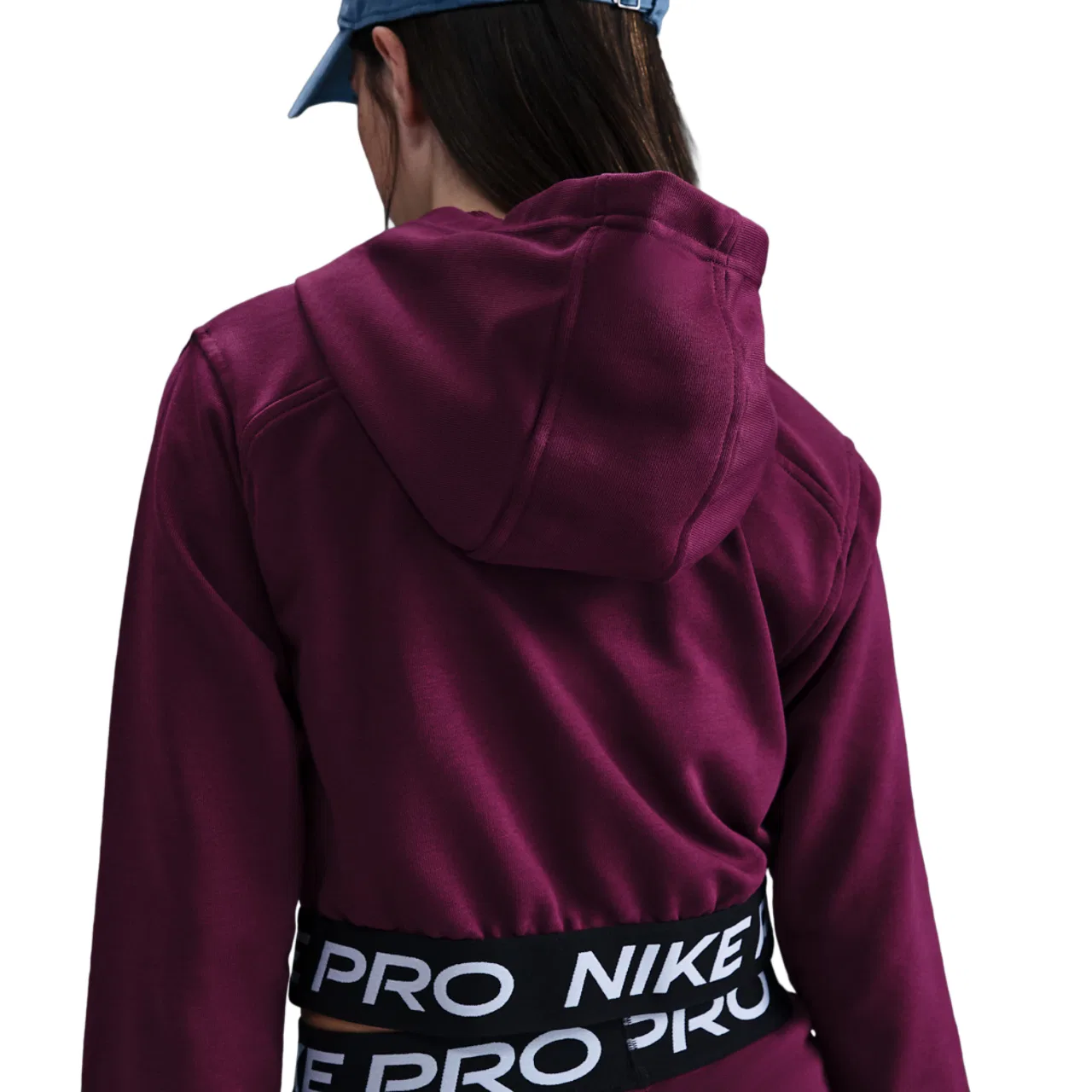 Детское худи на молнии Dri-FIT Full-Zip Fleece Nike, цвет Bordeaux/Black/White — фото 2