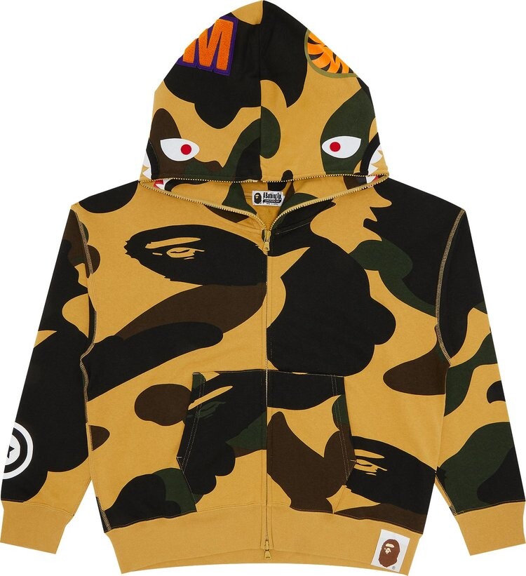 

Худи BAPE Giant 1st Camo Shark Loose Fit Full Zip Hoodie 'Yellow', желтый