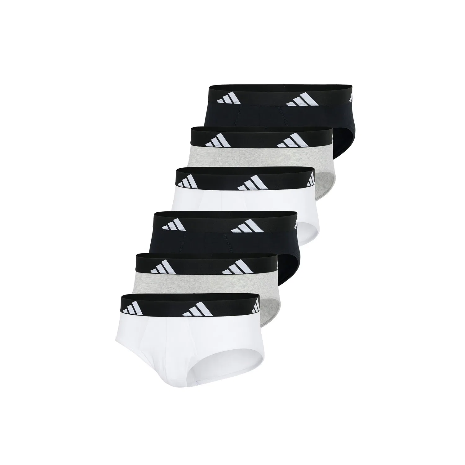 Мужские трусы-слипы в наборе из 6 штук Adidas Originals, Black/White/Grey