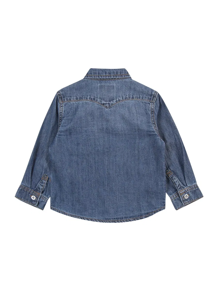 Детская рубашка прямого кроя на пуговицах "MY FIRST BARSTOW" из синего денима Levi'S Kids — фото 2