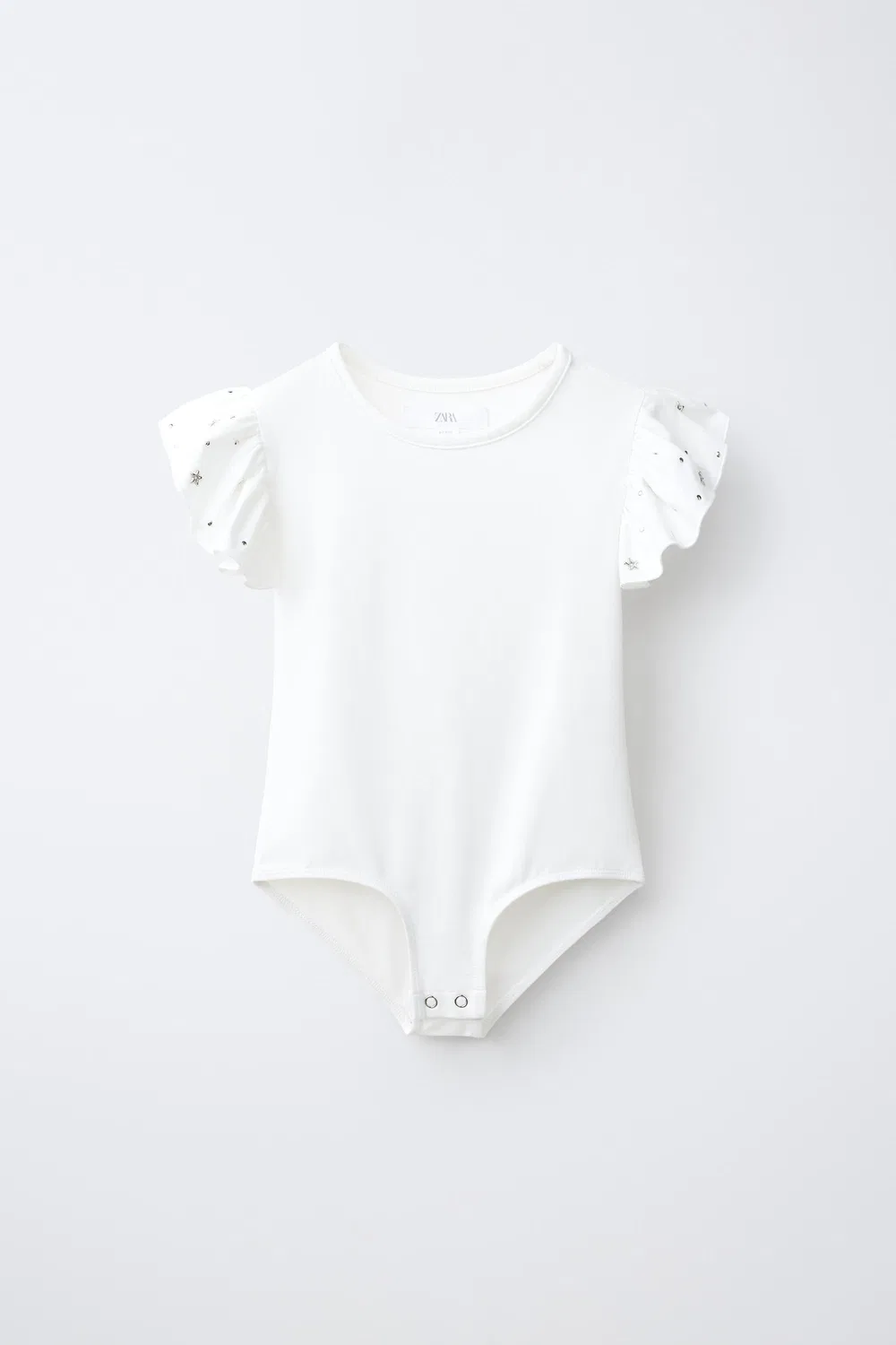 Боди с рукавами, украшенными заклепками ZARA, White
