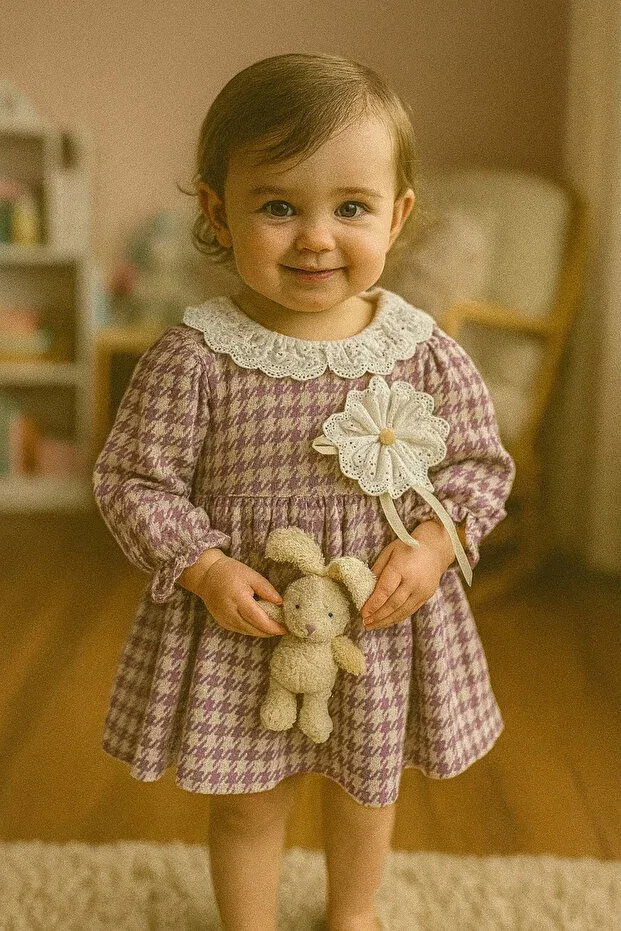 Детское платье для девочек с длинным рукавом Happymom, Purple