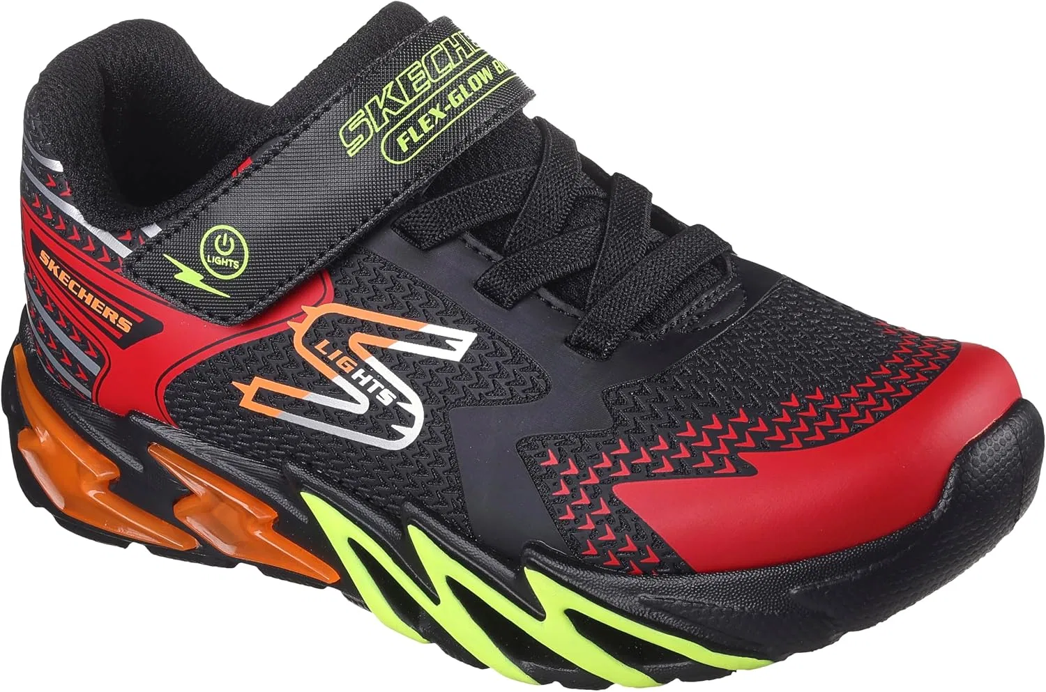 Детские кроссовки для мальчиков Flex-Glow Bolt Skechers, Black/Red — фото 2