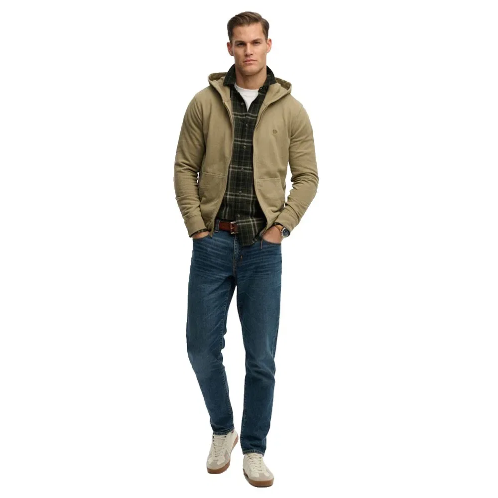 Худи на молнии Superdry Classic Essential, коричневый — фото 4