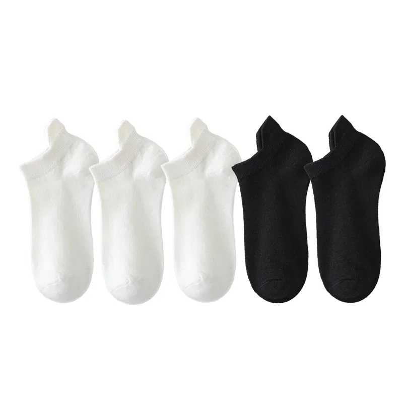Детские носки-невидимки с комплектом 5 пар, Ankle Socks Unisex, PLANDOO, 5 Pack (3 White+2 Black)