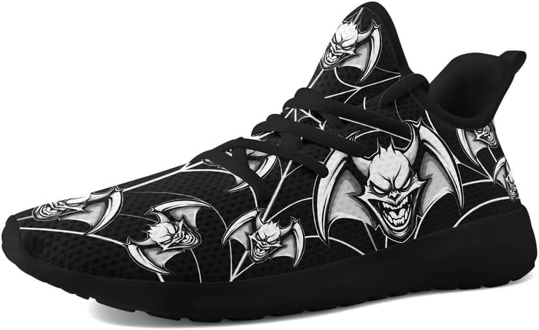 

Кроссовки AWSOLE Fashion с черепом для мужчин и женщин, стильные унисекс, шнуровка, комфортные, дышащие, легкие, готические, белый/черный