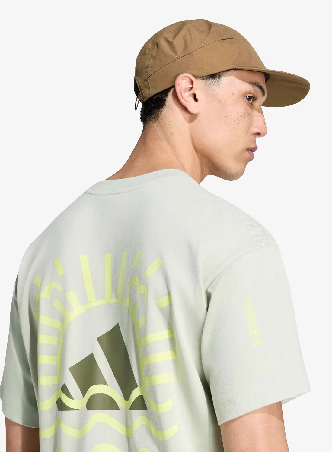 Футболка с принтом Elements Adidas, хаки — фото 4