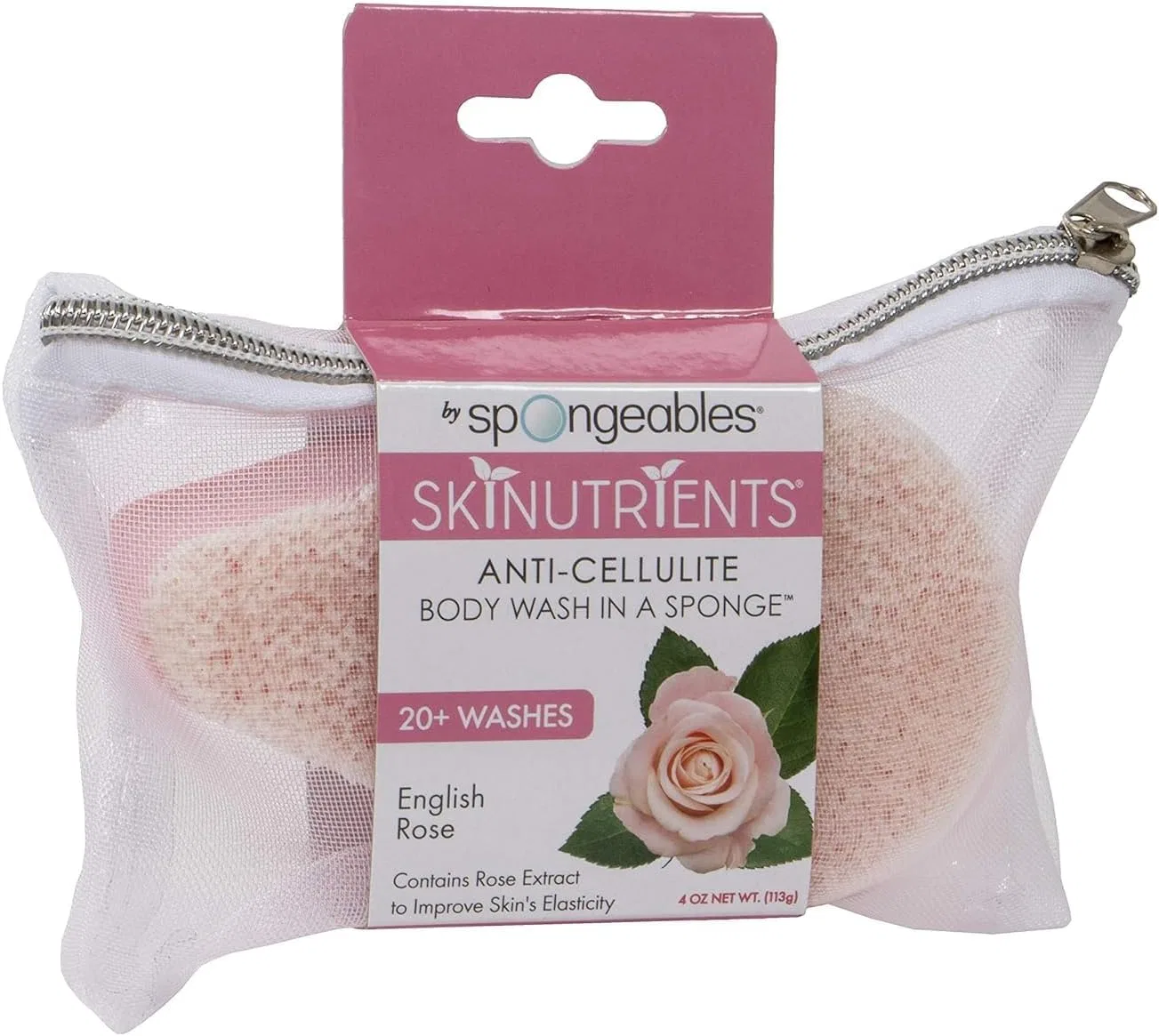 Губка для тела Anti Cellulite, Spongeables, 4 шт, Pink