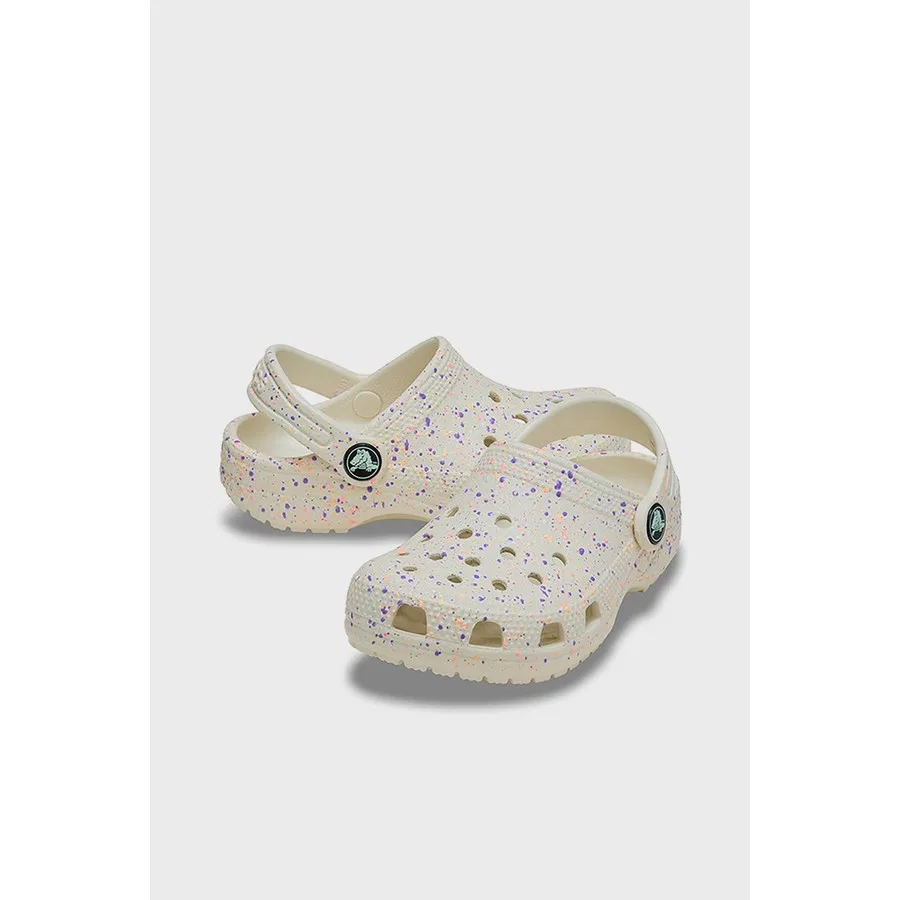 Детские сандалии Classic Glow Paint Splatter Clog T Crocs, Белый — фото 3