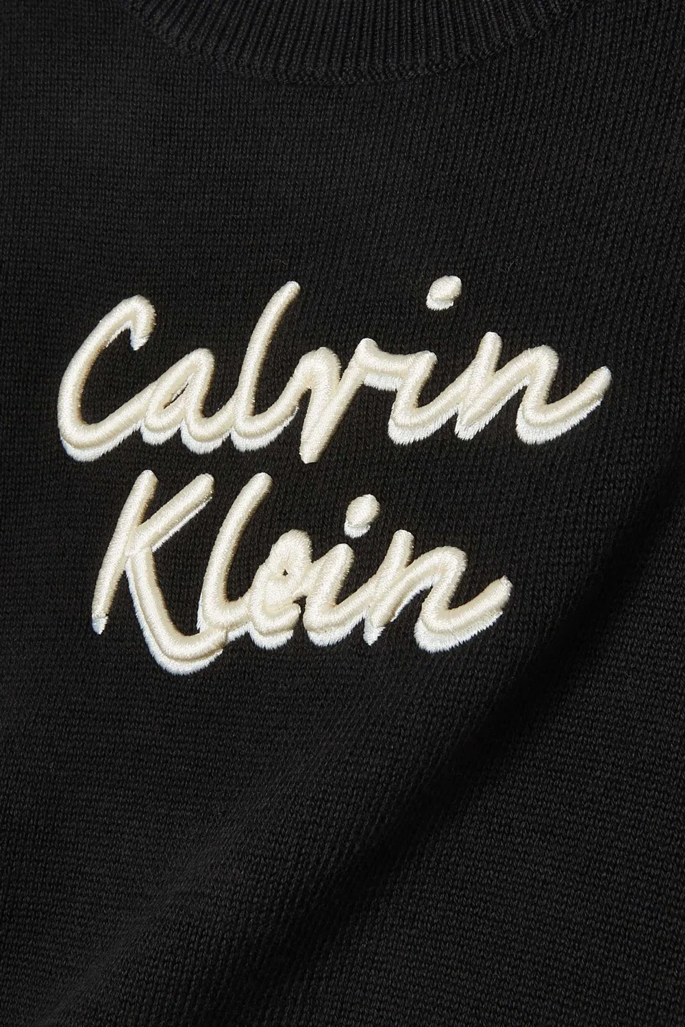 Свитшот с металлическим логотипом из органического хлопка Calvin Klein, черный — фото 3