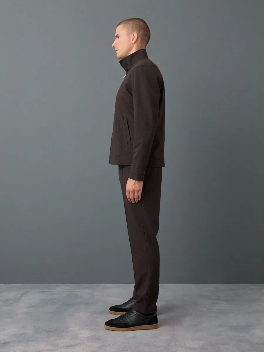 Брюки Next Slim fit 'Smart' шоколадного цвета — фото 4