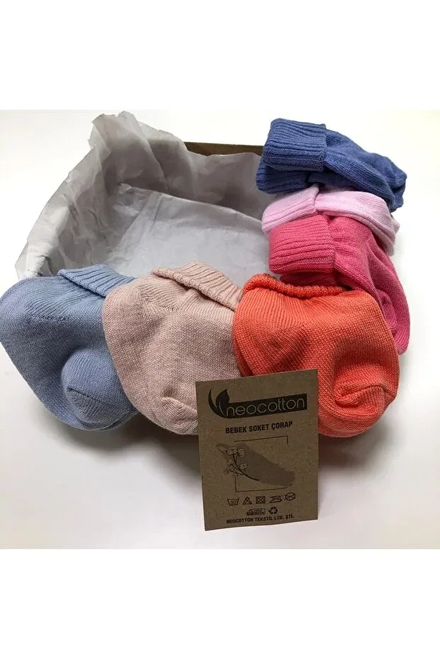 Детские носки для новорожденных хлопковые с манжетами Basics Neocotton, Pink — фото 4
