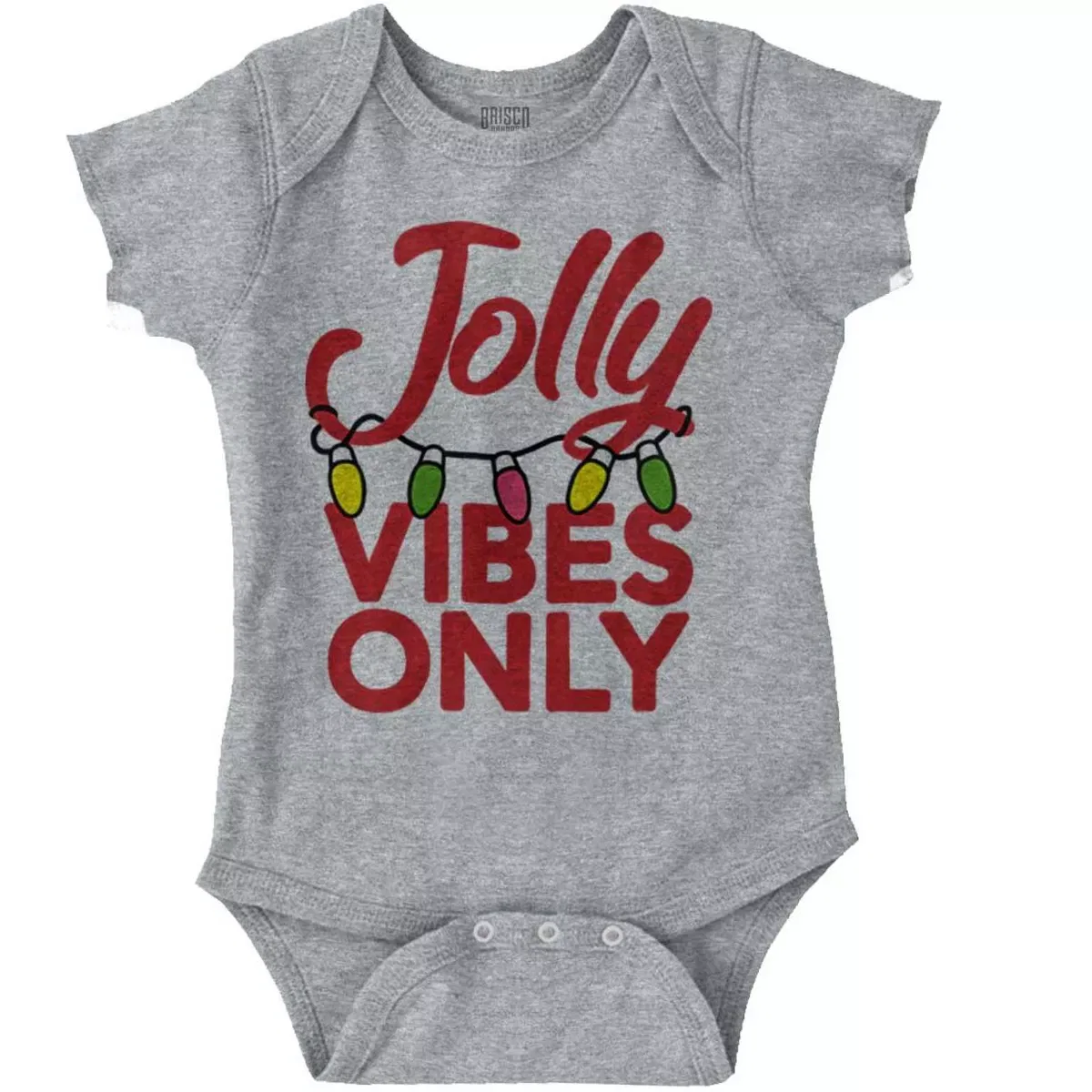 Детское боди для мальчиков и девочек с принтом Christmas Lights Jolly Vibes Only Brisco Brands, Black