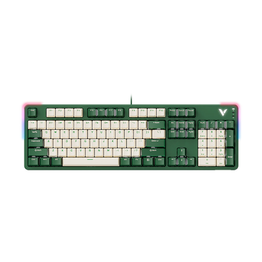 

Клавиатура игровая механическая проводная Rapoo V500PRO 2024, Silver Switch, бежевый/зелёный, английская раскладка