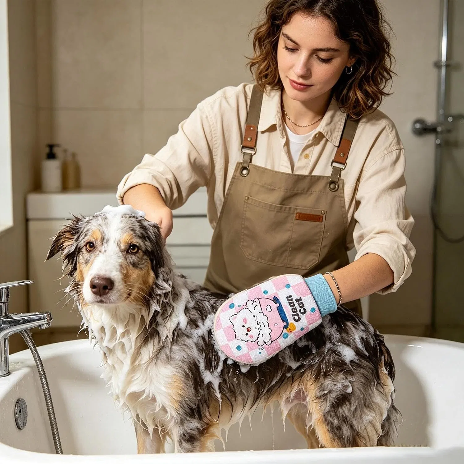 Пилинг-перчатки для тела, Generisch, 1 пара, 22x13x1 см, Розовый — фото 2