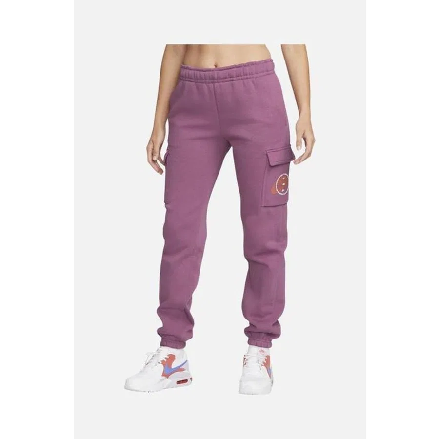 Женские спортивные штаны с карго-карманами из флиса Nike Sportswear Graphic Fleece Cargo, Фиолетовый