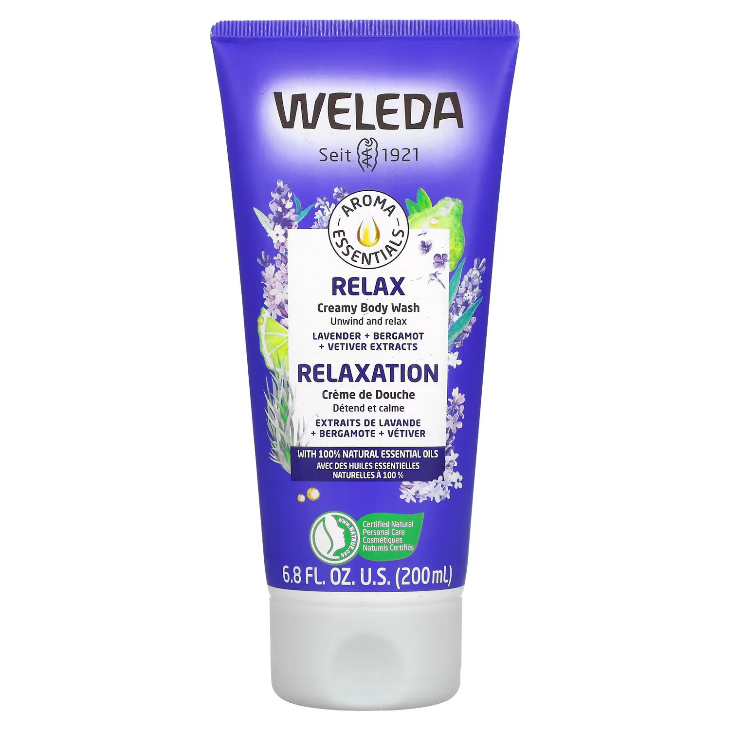 

Weleda, Relax, крем-гель для душа, экстракты лаванды, бергамота и ветивера, 200 мл (6,8 жидк. Унции)